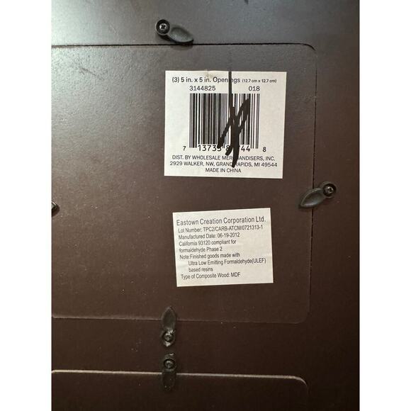 Design Home Decorative Picture Frame 3 Openings Photo Frame 5" x 5" Rustic Red - Picture 5 of 9